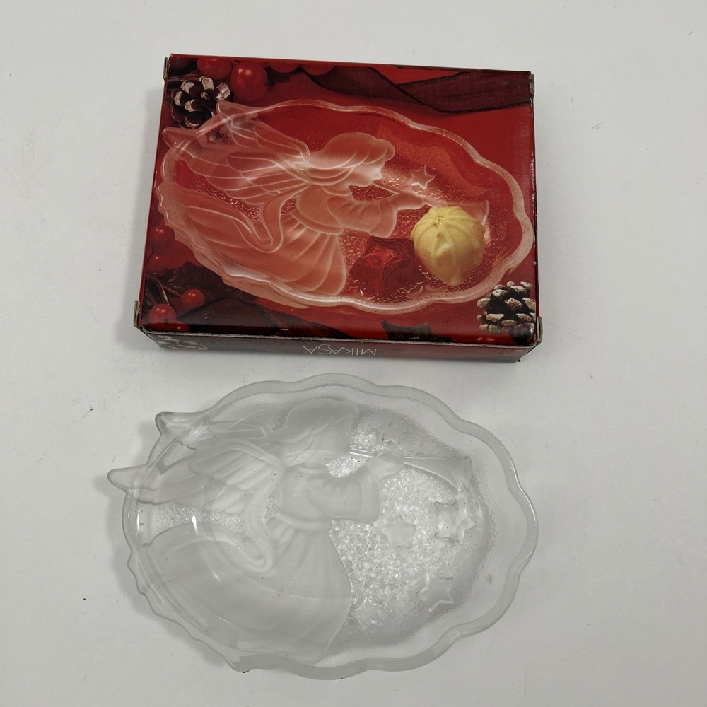 Mikasa Angel Song Frost‎ Sweet Dish 6 inch Glass Candy Dish SKU 1237